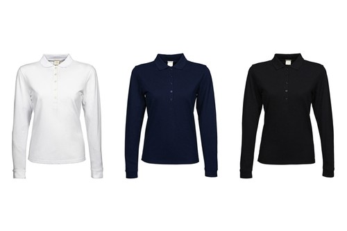 Langarm poloshirt damen ladies - poloshirt,