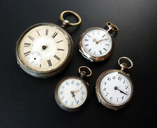 Antike Defekte Taschenuhren Konvolut an 4 Taschenuhren 3x Silber 1 x Stahl