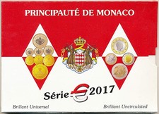 KMS MONACO 2017 - 1 Cent - 2 Euro in Stempelglanz/BU - nur 8.000 St. - neu