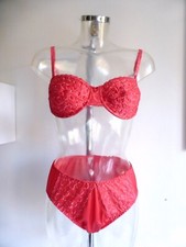 MODA MANUELA Lingerie-Set - Bügel-BH + 2xRio-Slip Stickerei 44+42+85A