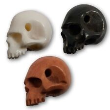 Totenkopf Horn Knochen Holz Anhänger Perle charm bead kette schädel gothic skull