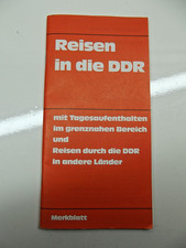 Reisen in die DDR ,Merkblatt /