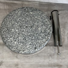 Schirmständer rund Granit 25 kg grau marmoriert Ø 38x38 cm Sonnenschirmständer