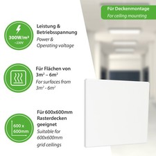 Infrarotheizung Rasterdecke