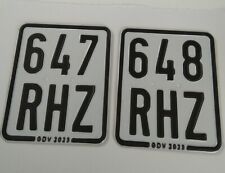 2 Nummernschilder Moped Mofa