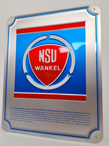 Nsu blechschild 19 7 - nsu,