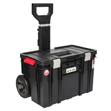 XXL Mobiler Werkzeugkoffer Werkzeugkasten Rollen Trolley Kunststoff Alu schwarz