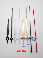 DCF Funkuhrwerk geräuschlos mit Zeiger 9-10-11 cm schwarz weiß gold lautlos Neu