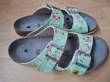 Neue Birkenstock ESD-Sandale Arizona Gr. 39 Flower Field Mint, Decksohle Leder