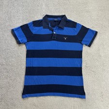 GANT Herren Poloshirt Polohemd Gr M Polo T-Shirt Logo Classic 29519 Blau