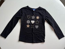 Okaidi Longsleeve Mädchen Gr. 140 Langarm Shirt schwarz