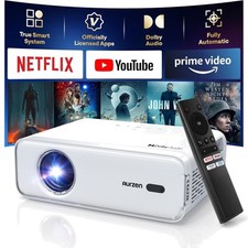 Smart Beamer Heimkino Projektor: Beamer 4K Unterstützt Full HD 1080P Beamer m...