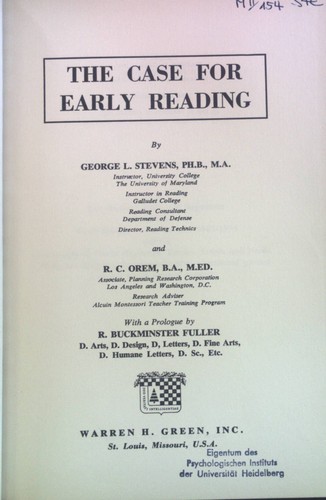 The case for early - the,