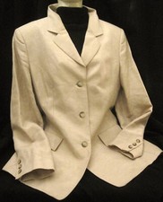 sehr edler Blazer Gr. 40 Montego Leinenmix mit seidigem Glanz Gehrock Stil