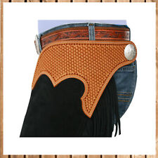 Vida Show Chaps Rindsleder, Westernchaps mit Fransen, schwarz