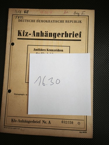 Ddr kfz brief anhänger - ddr,