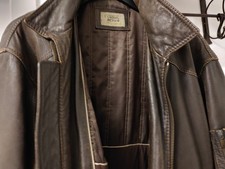 CAMEL Vintage Leder Pilotenjacke dunkelbraun mit abnehmbarem Fellkragen