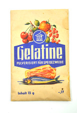 DDR Lebensmittel Gelantine VEB GM Gewürzmühle Magdeburg alte Packung 9244