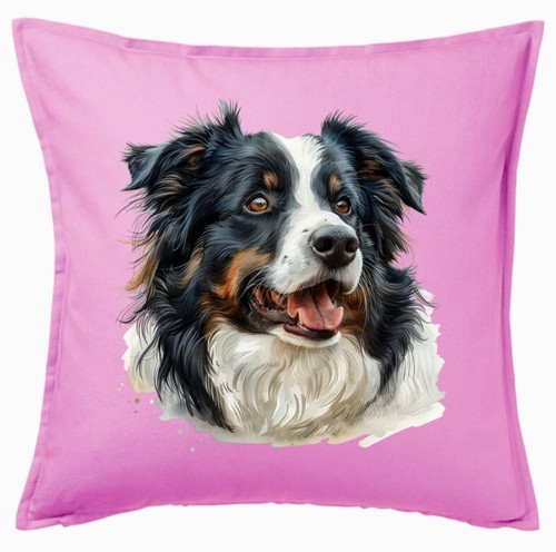 Kissenbezug pink border collie - kissenbezug,