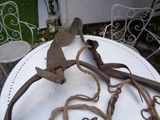 Teil v. altem Kuhgeschirr Lederzeug mit Hanfseil ø20mm