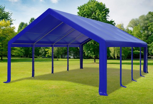 Partyzelt 5x8m blau pvc - 5x8m,
