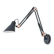 Wandleuchte Bachelor Federzug-Wandleuchte Lampe Leuchte E27 schwarz matt kupfer