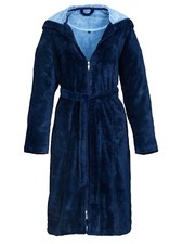Vossen Damen Bademantel mit Kapuze Palermo Gr. S-XL in Burgundy - lagoon - night