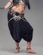 Black Dance pants harem pants size M costume belly dance Indian Tribal Fusion