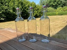 9 x stabile Bügel-Flasche Glas-Flsche 1 l Liter Fa. Kunzmann - mehr vorhanden
