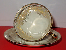 Bavaria Elfenbein Mokkatasse Sammeltasse 2  tlg weiß Gold