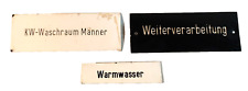 Lot DDR Türschild Fabrik Waschraum Weiterverarbeitung Warmwasser Umkleide