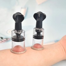 2PCS Vakuum Brust Nippelsauger Brustklemmen Enlarger Augenbinde SM Sklave Paar