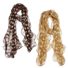 Seidenschal,Schal a.100% Seide,Seidentuch,25x180cm,punkt,3 lagig,braun,weiß,NEU