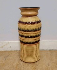 Mid Century West German Bay Keramik große Bodenvase 76-40, creme/rot