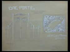 JUGENDSTIL, INNENARCHITEKTUR, GROSSE ORIGINAL ZEICHNUNG - 1905 - ART NOUVEAU