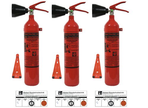 2kg co2 feuerlöscher - 3x,