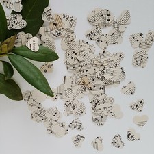 300 Stk Mini-Herzen Noten - Streudeko Konfetti Deko Hochzeit Nachhaltig Vintage