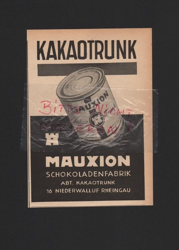 Niederwalluf werbung 1950 - niederwalluf,,