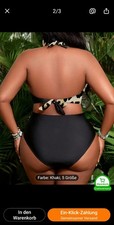 Bikini Neckholder BH Leopard Print Push-Up Gr 3 XL NEU