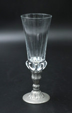 Peltro Zinn  90% Sektglas Champagner Glas mit Zinnfuß Vintage alt H 18,5 cm