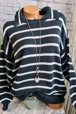 Sheego Pullover Pulli Strick blau weiß gestreift Übergröße Damen (5 550) NEU
