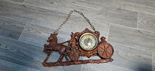 Vintage wanduhr kutsche - wanduhr,