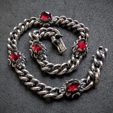 Vintage Granat Armband 835 Silber BS Bartel & Sohn Tracht Silberschmiedearbeit