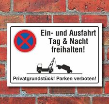 Schild Parkverbot, Halteverbot, Ein- und Ausfahrt freihalten, Privat Alu-Verbund