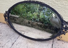 Großer Metall Spiegel,XXL,,Wand,schwarz ,Kette1.4m, Loft, Gotik, edel,74x45x4cm