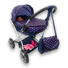 Bayer MEGA SET 9in1 Puppenwagen mit Puppe und Zubehör Kinder Kinderwagen NEU