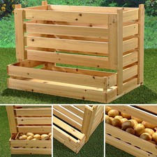 Universalkiste Kartoffelkiste Vorratskiste für Kartoffeln Wein Obst Äpfel Holz