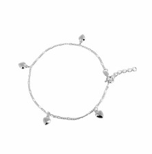 Fußkettchen mit Herzen Silber