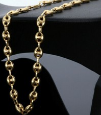 Breite Kaffe Bohnenkette 66cm 8,5mm 585 14K Echt Gold Herren Damen NEU SCHMUCK