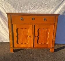 Biedermeier Halbschrank Esche Schellack Poliert um 1835 Lisenen Intarsiert 